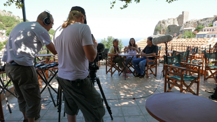 Wings of samothraki dreharbeiten kamera team, ton setup